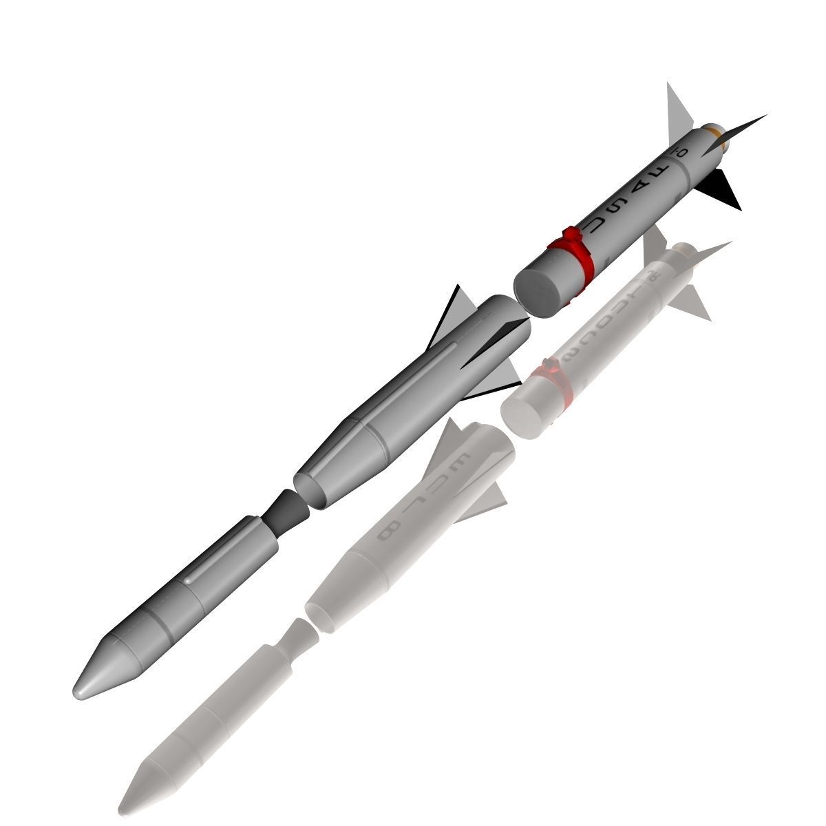 Blue Scout Jr Rocket 3D model_4