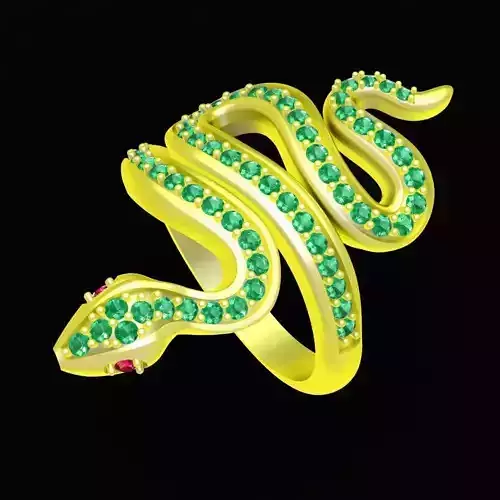 Luxury Snake Shape Diamond Men Ring 3581