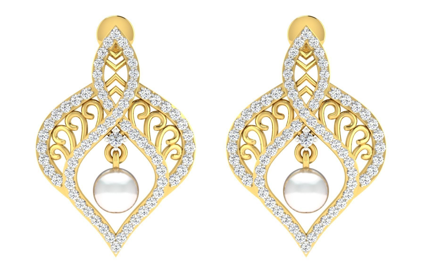 Pendant Earring Set 3dm STL OBJ FBX Render Details 3D print model_4