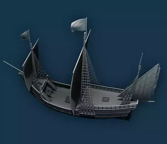 Caravel Ship print model 3D print model 5