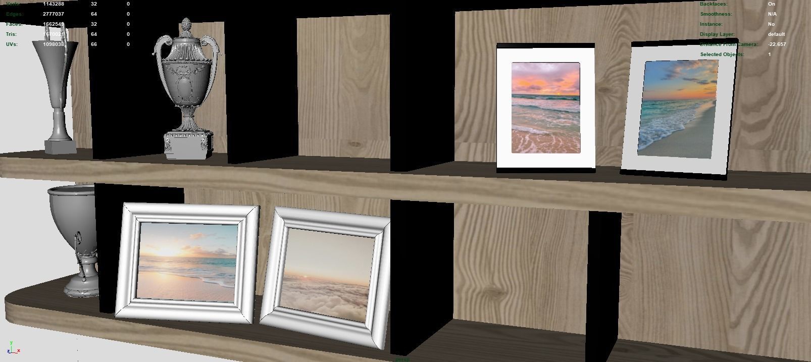 Navy bedroom scene 3D model_10