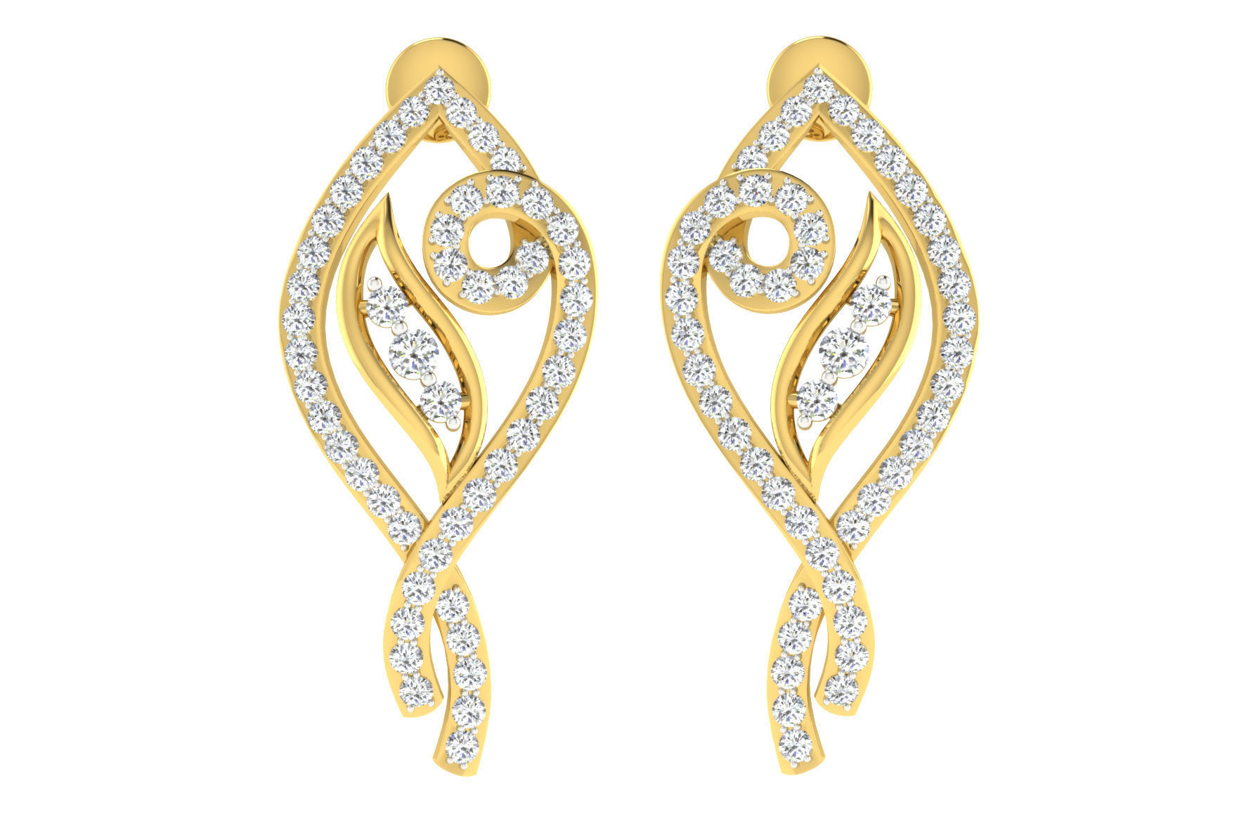 Pendant Earring Set 3dm STL OBJ FBX Render Details 3D print model_18