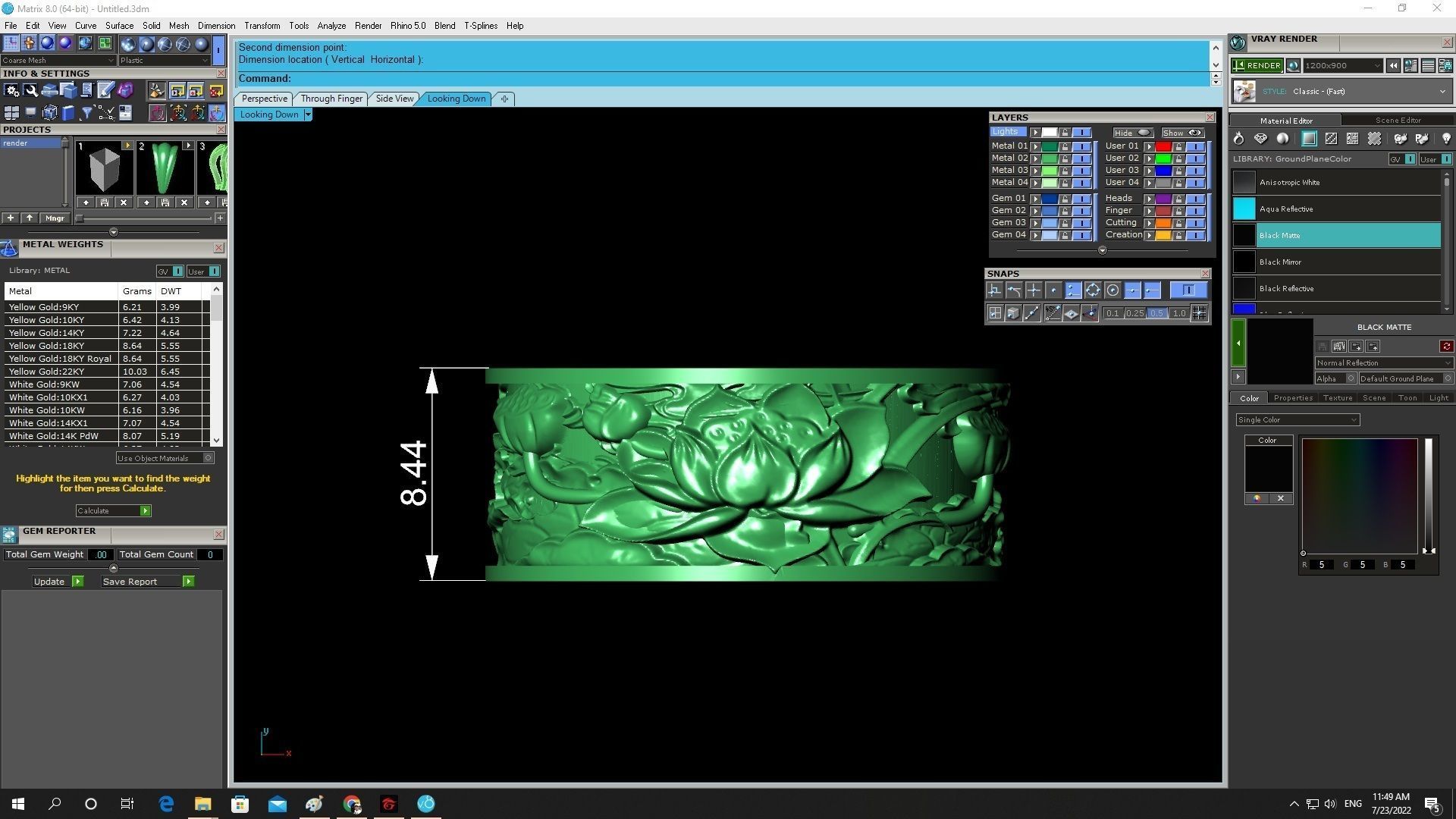 24k Lotus pond Ring 3585 3D print model_4