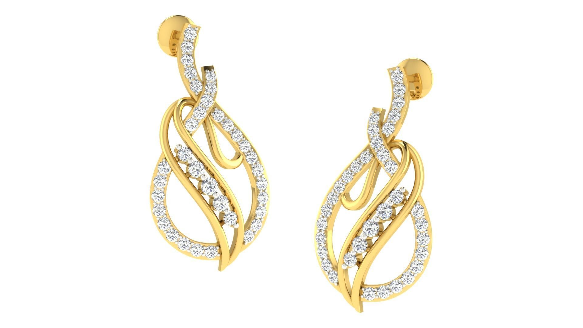 Pendant Earring Set 3dm STL OBJ FBX Render Details 3D print model_2