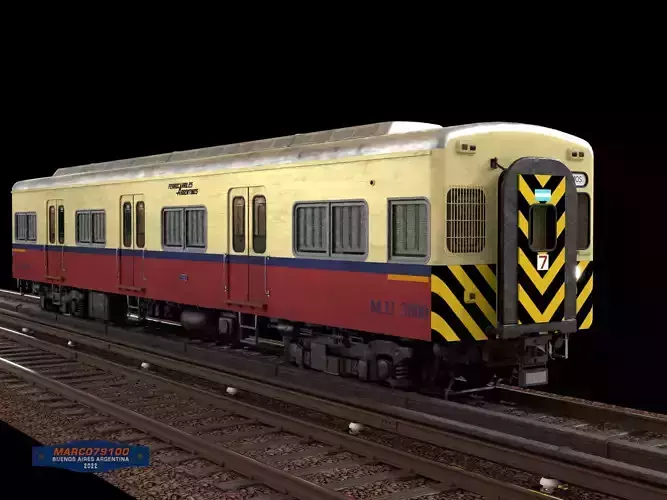 Toshiba Series 3800 EMU Train Low-poly 3D model