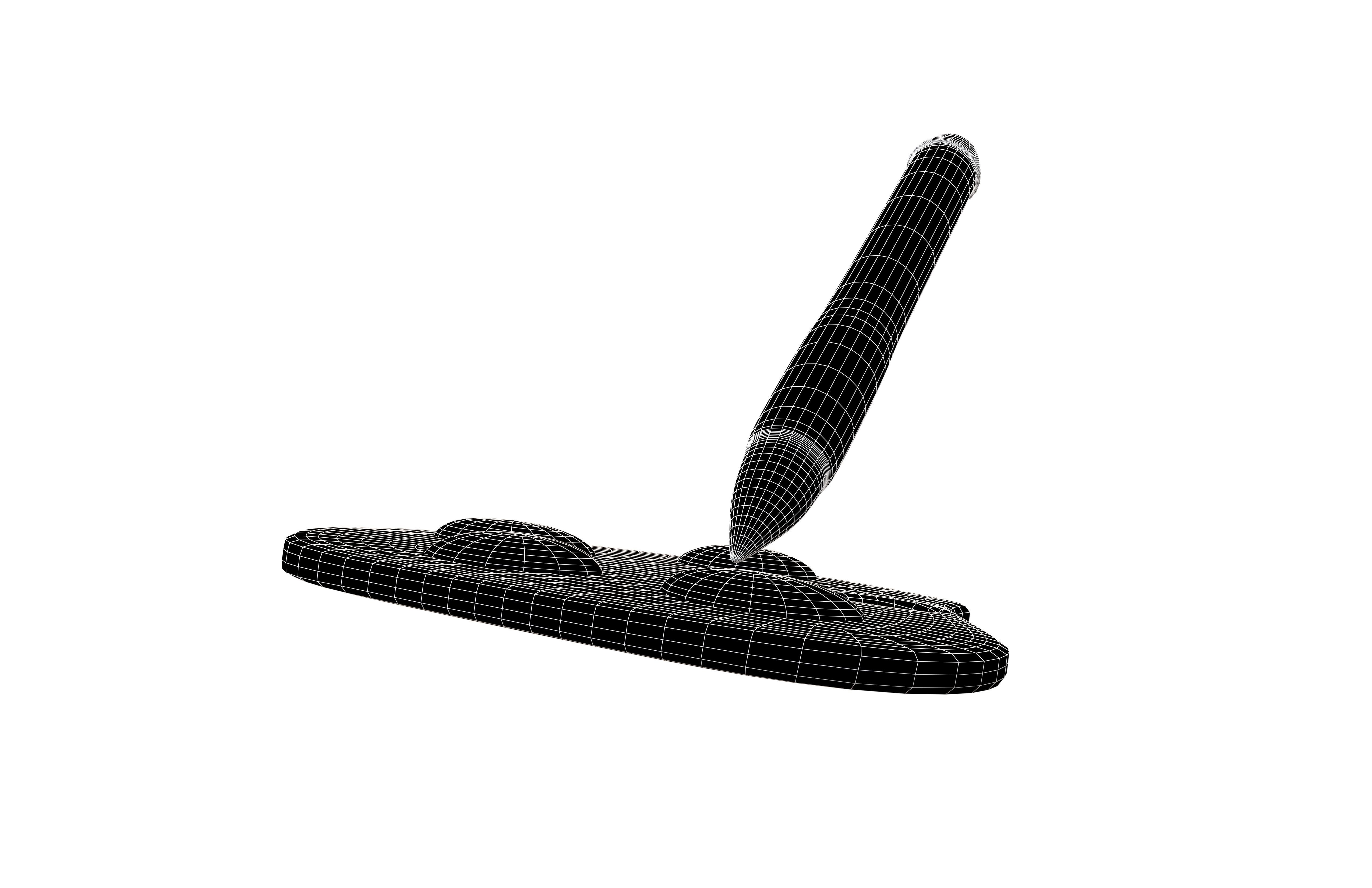 Palette With Paintbrush v1 001 Low-poly 3D model_7