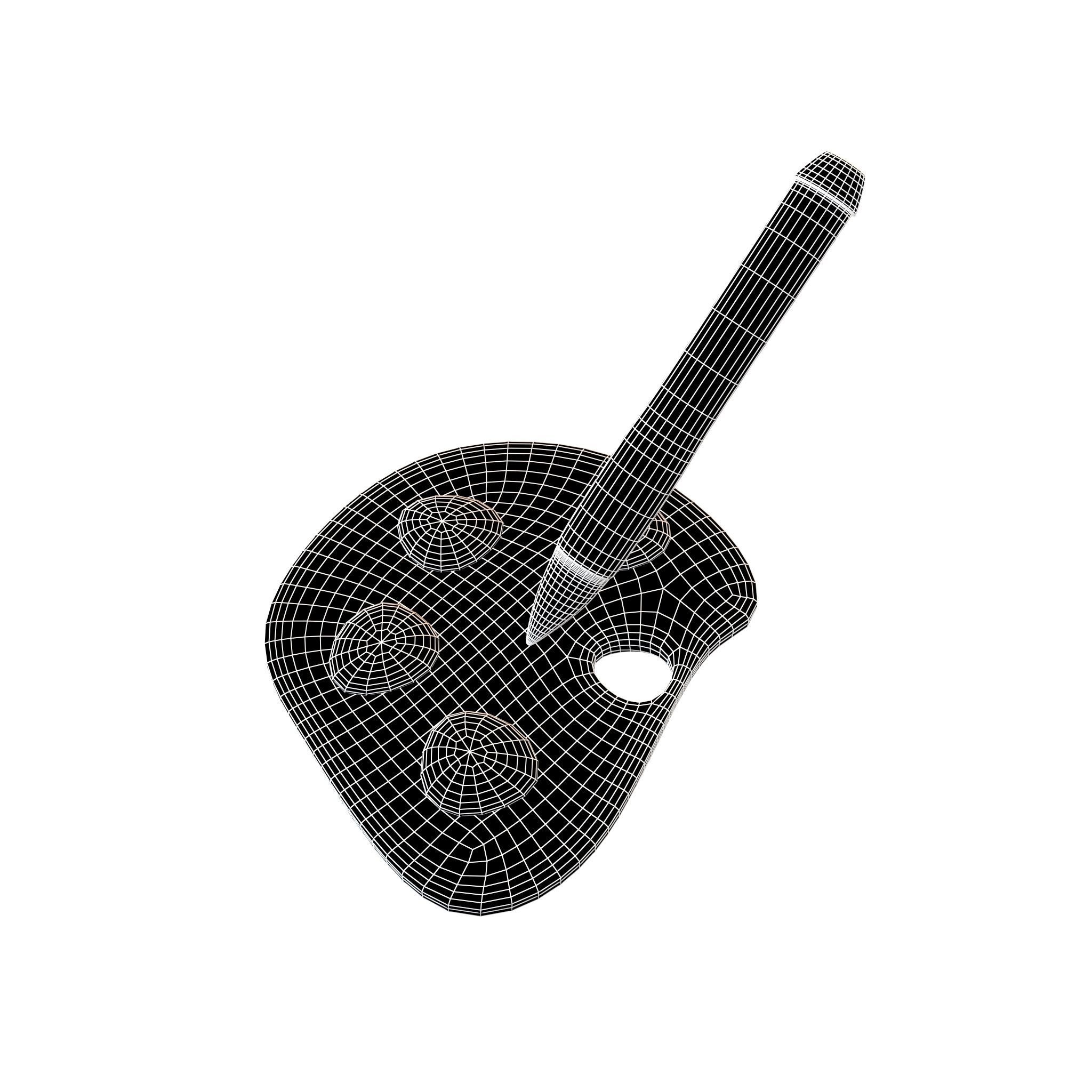 Palette With Paintbrush v1 001 Low-poly 3D model_6