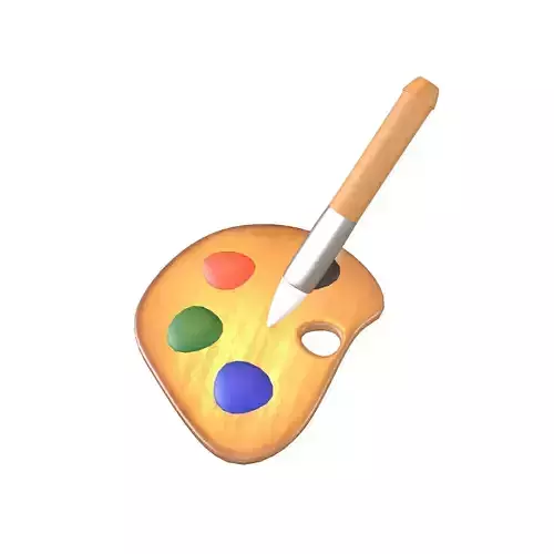 Palette With Paintbrush v1 003