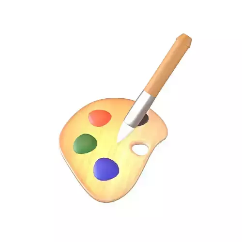 Palette With Paintbrush v1 004