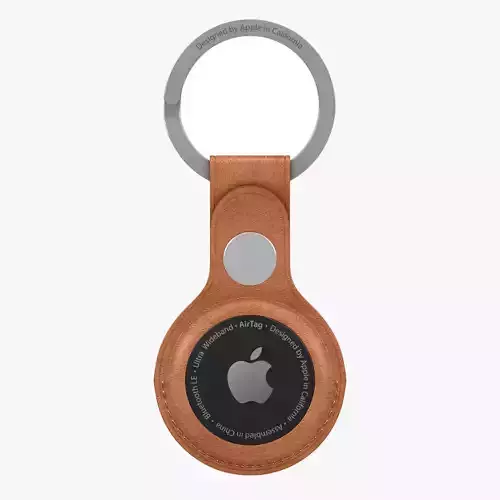 AirTag Leather Key Ring brown