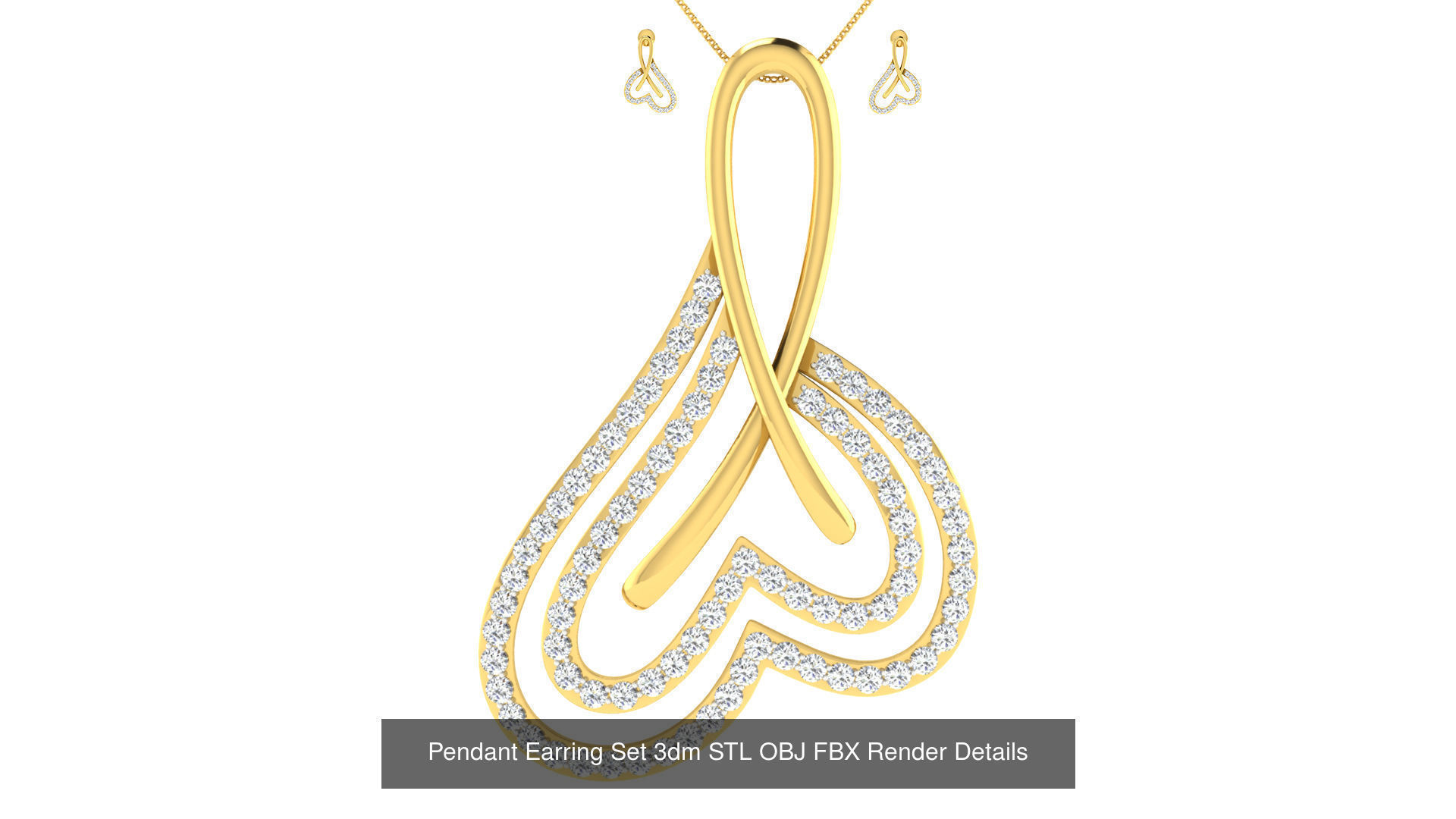 119 Pendant Earring Set 3dm STL OBJ FBX Render Detail Collection _136