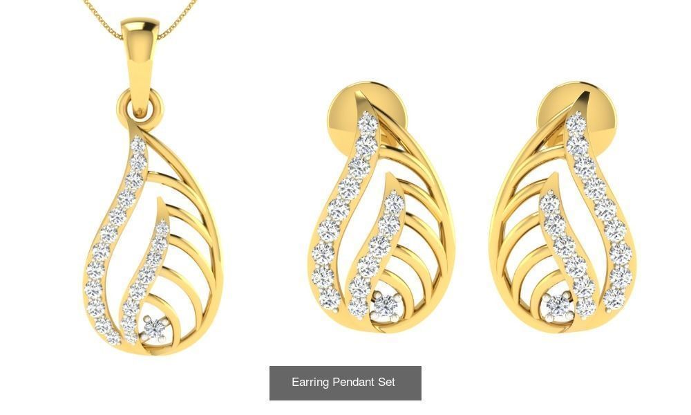 119 Pendant Earring Set 3dm STL OBJ FBX Render Detail Collection _87