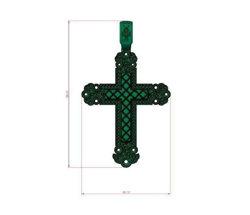 Big cross round gems 3D print model_5