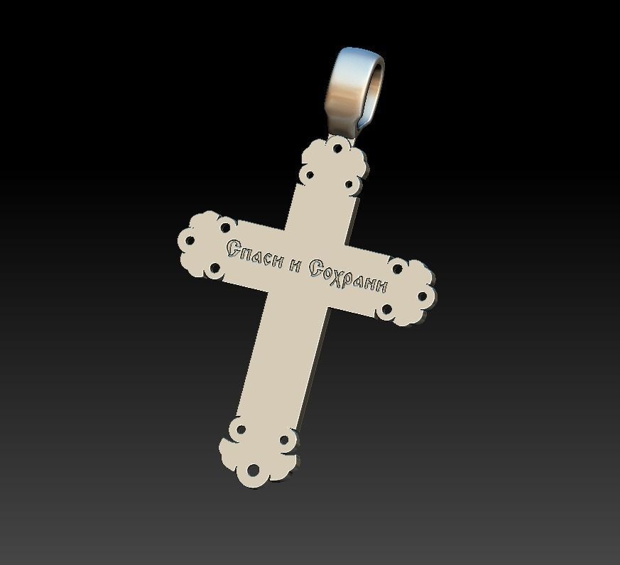 Big cross round gems 3D print model_8