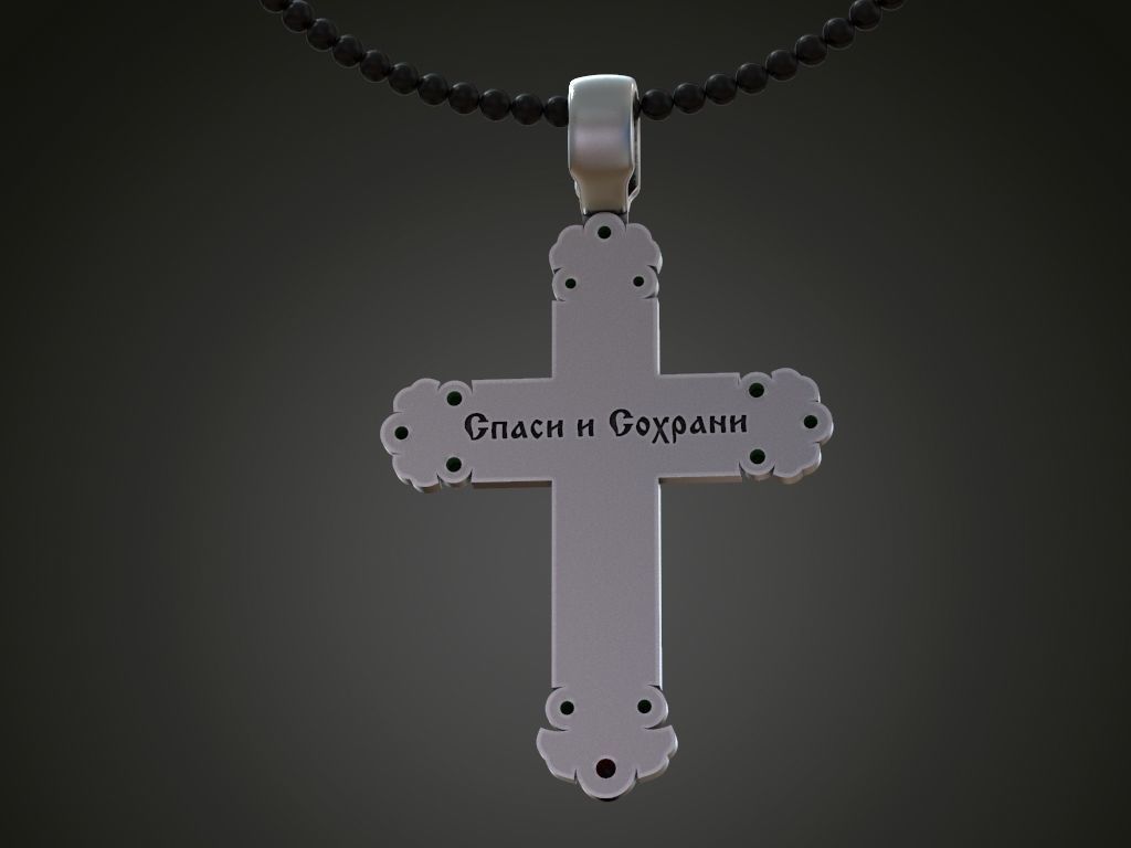 Big cross round gems 3D print model_4