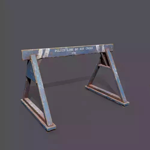 Police Barricade Low-poly Game Ready 3D model