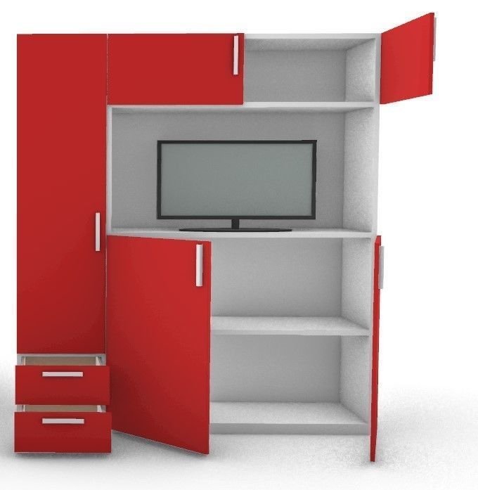 Armadi e comodino 3D model_2