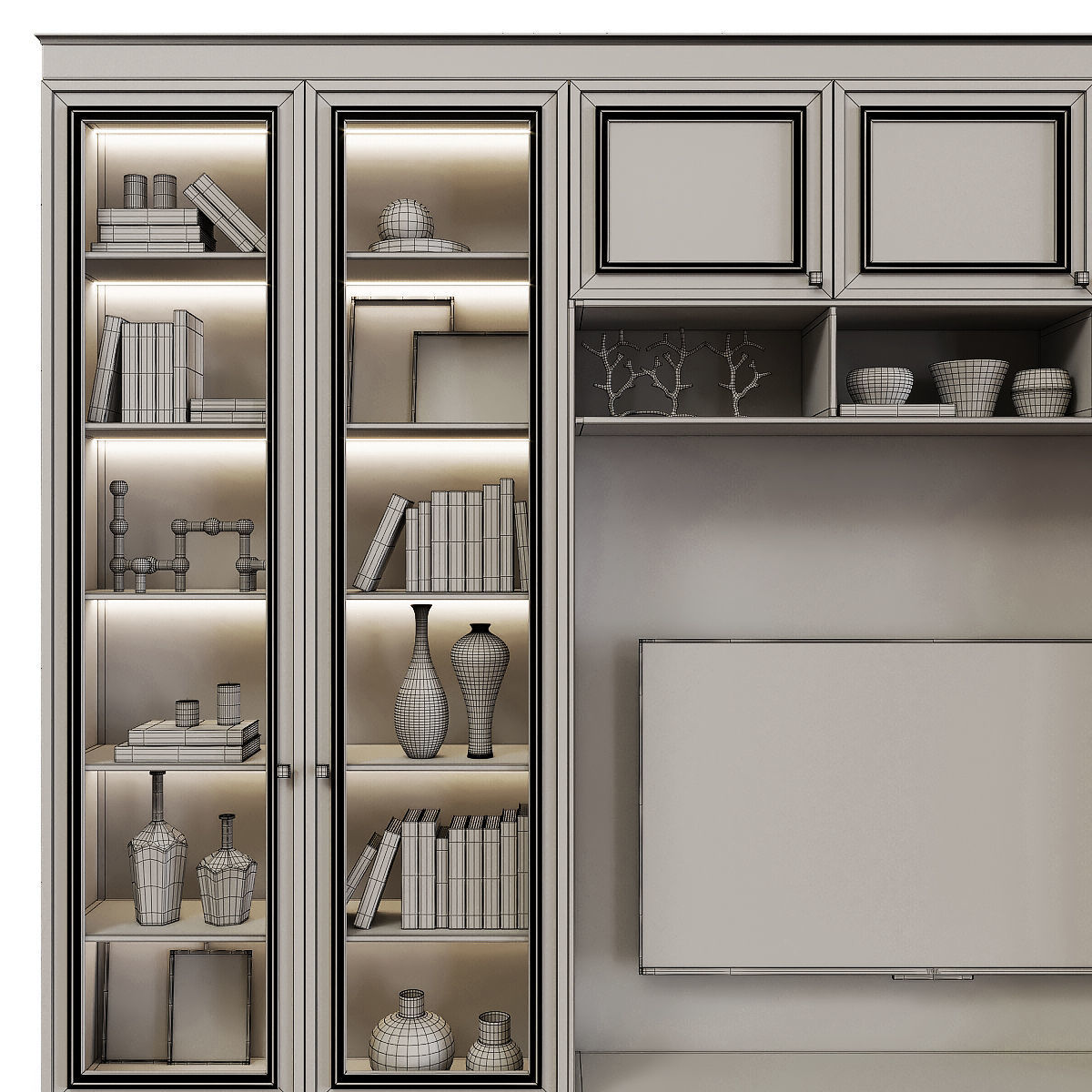 Neoclassical TV wall 001 3D model_5