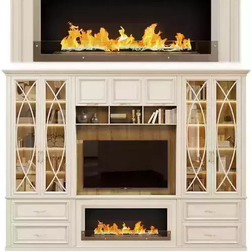 Neoclassical TV wall 002 3D model