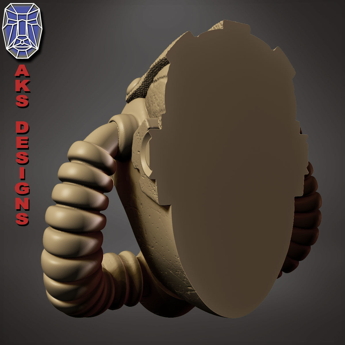 Gas mask respirator v1 Bas relief 3D print model_3