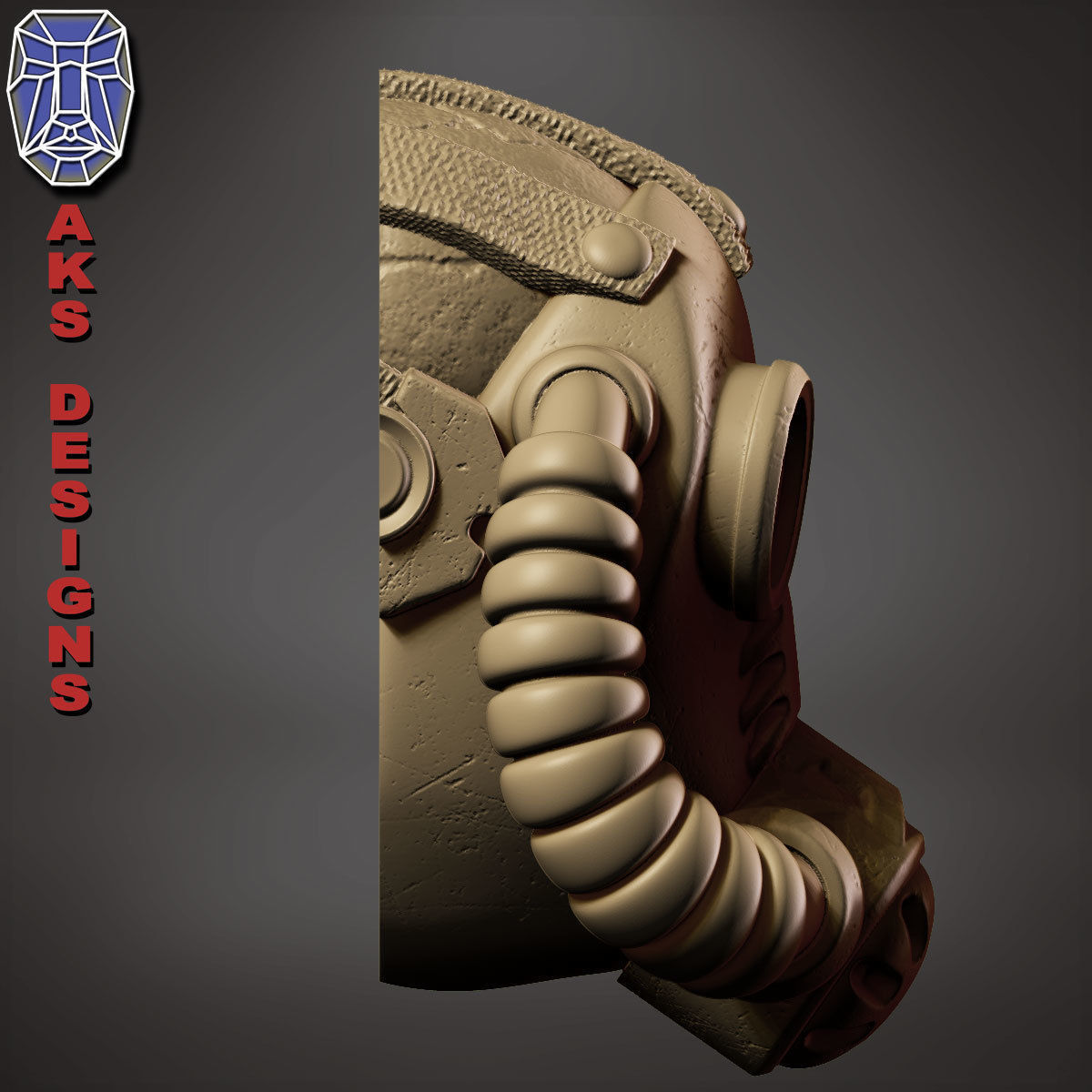 Gas mask respirator v1 Bas relief 3D print model_5