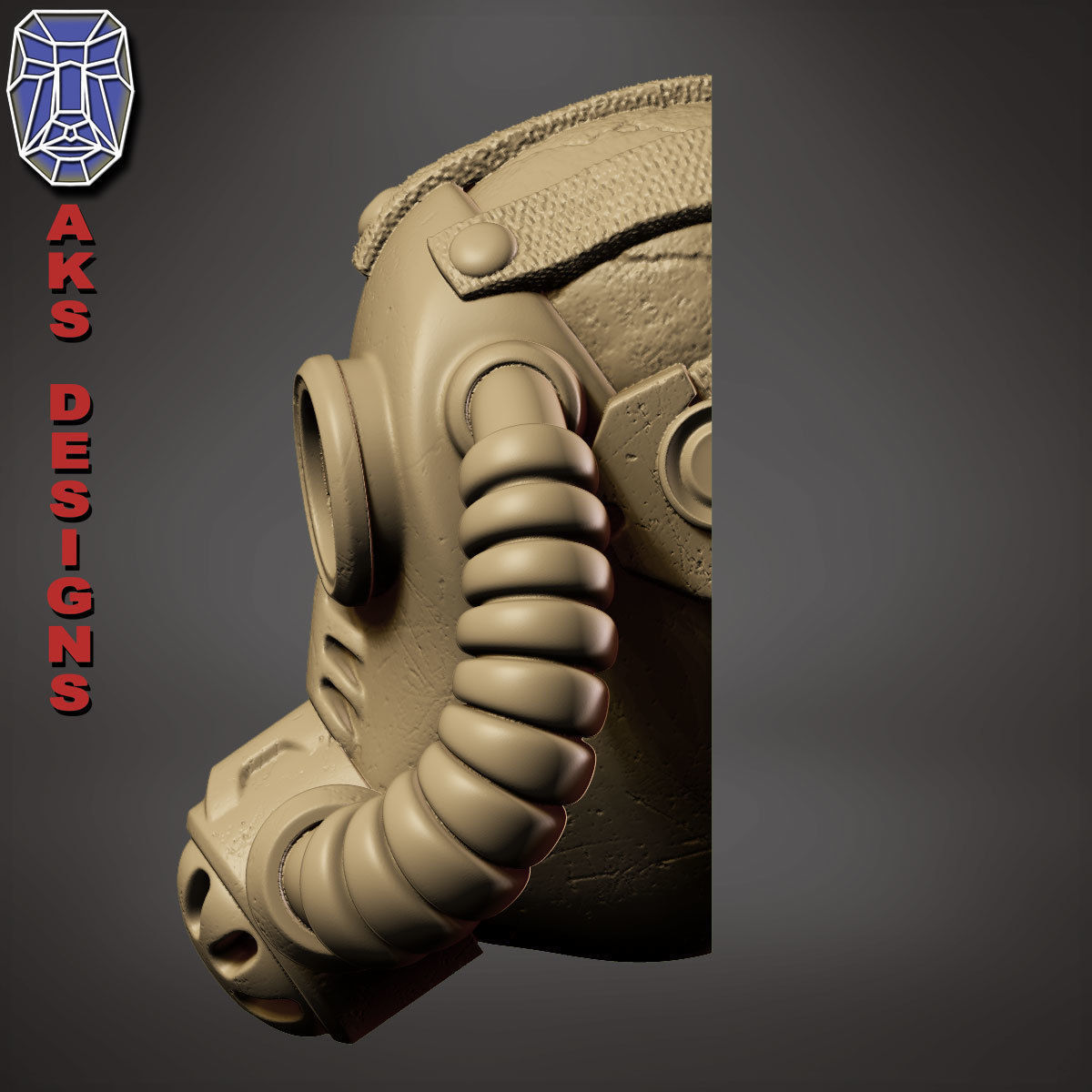 Gas mask respirator v1 Bas relief 3D print model_2