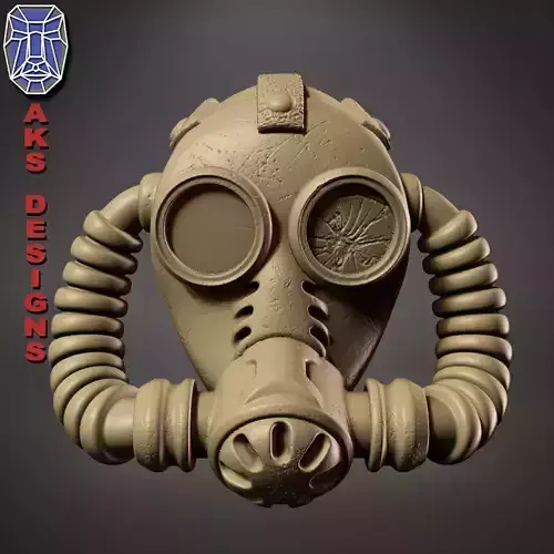 Gas mask respirator v1 Bas relief