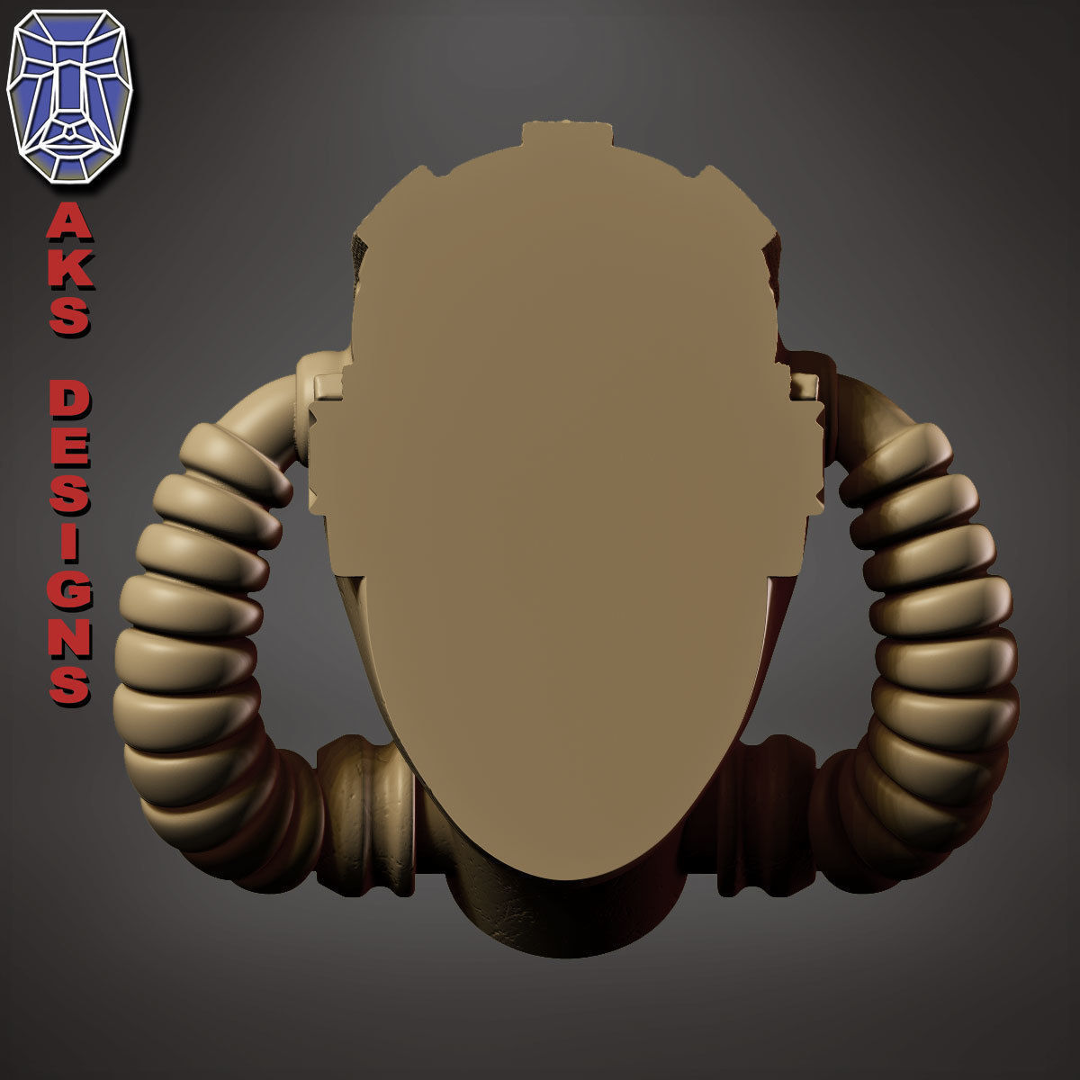 Gas mask respirator v1 Bas relief 3D print model_4