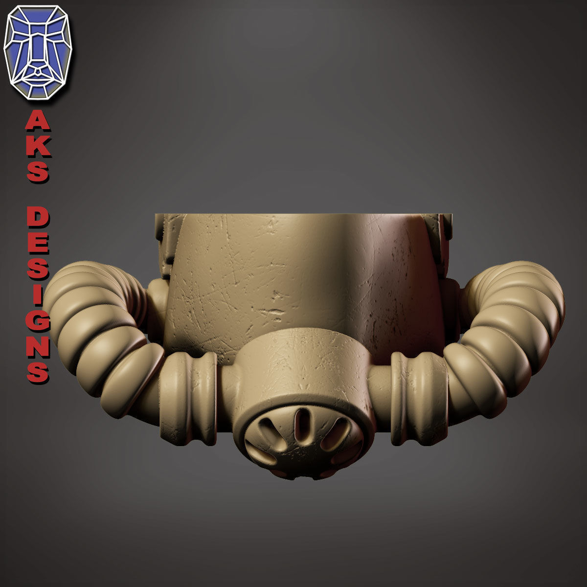 Gas mask respirator v1 Bas relief 3D print model_9