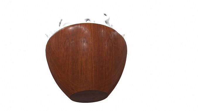 Bowl with milk and flakes v1 3D model 4