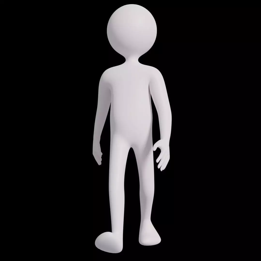 Simple cartoon man - Riggged  Low-poly 3D model_0