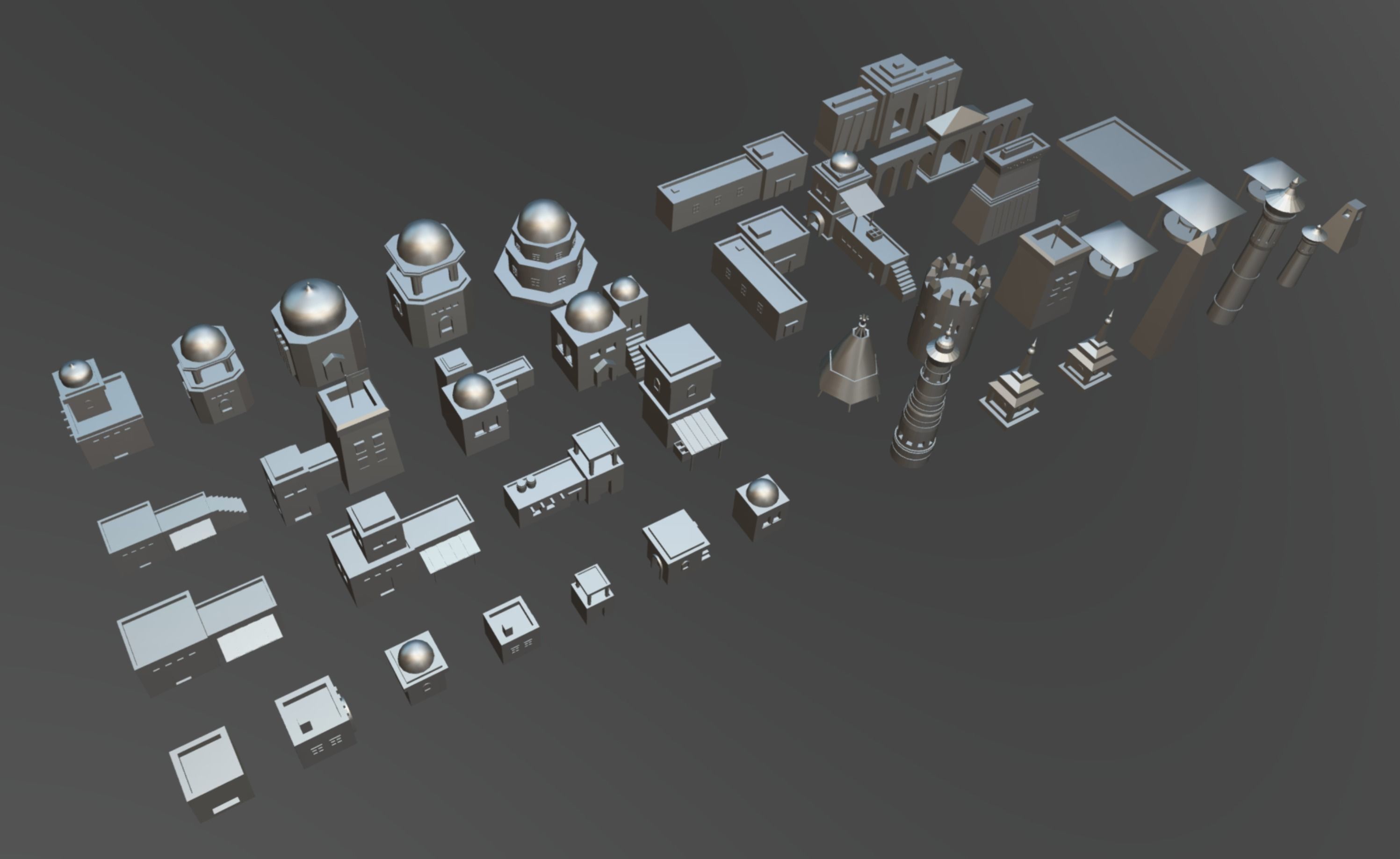 3D Environment - Desert Town Low-poly 3D model_13