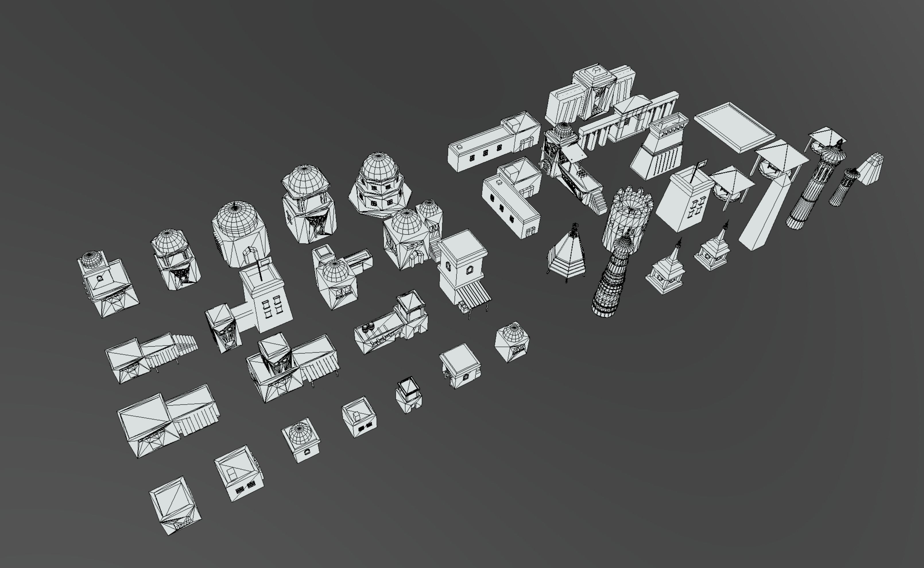 3D Environment - Desert Town Low-poly 3D model_7