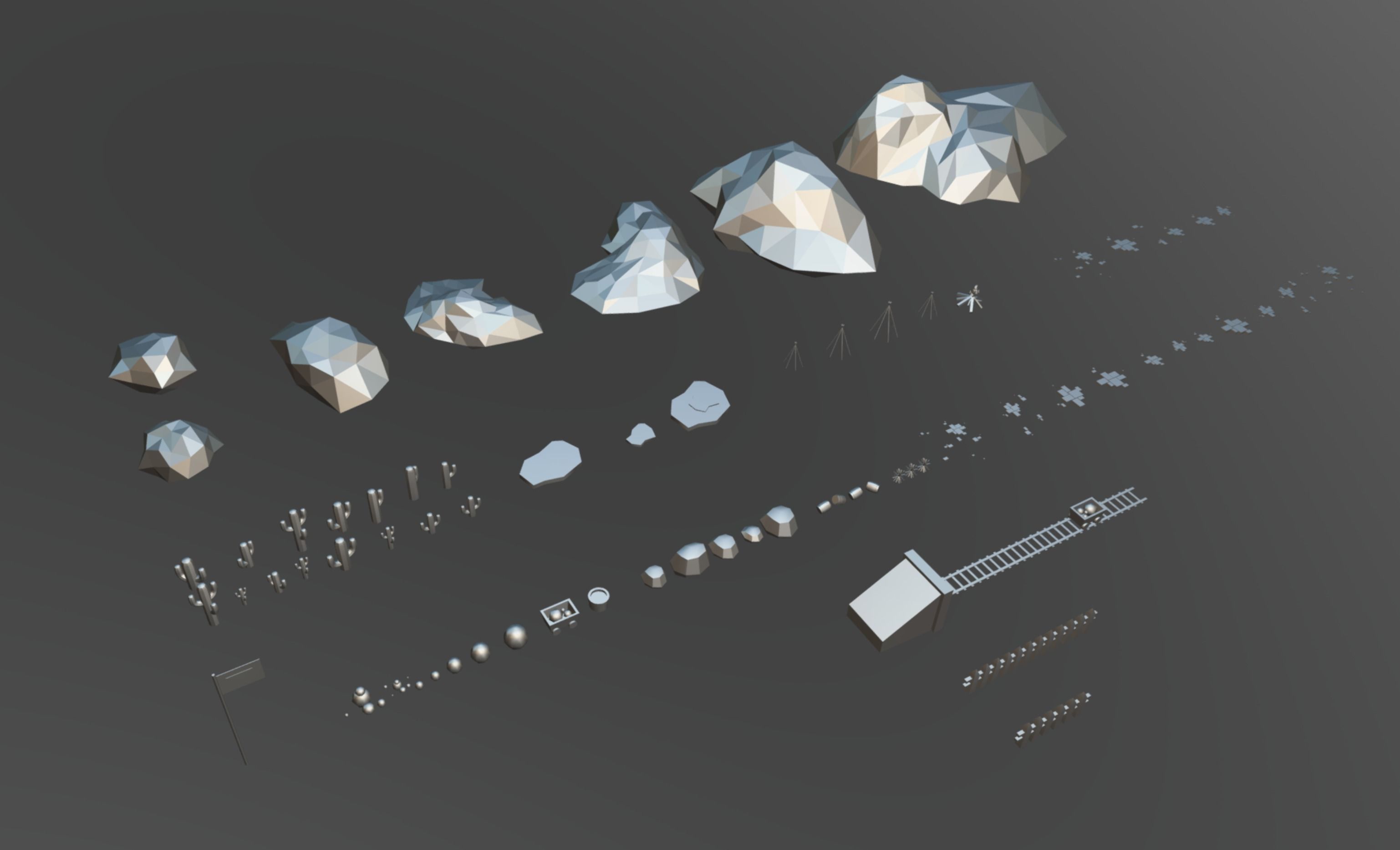 3D Environment - Desert Town Low-poly 3D model_14