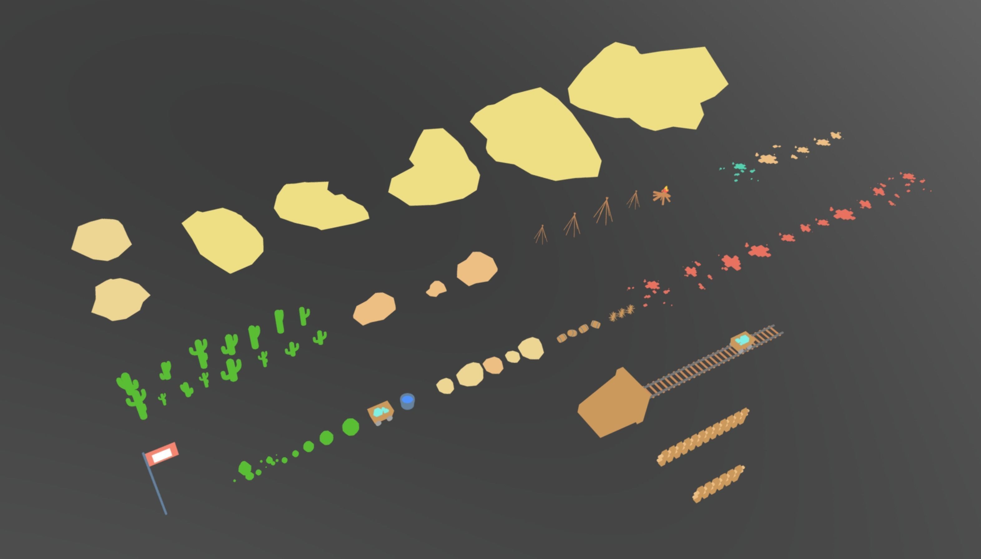 3D Environment - Desert Town Low-poly 3D model_11