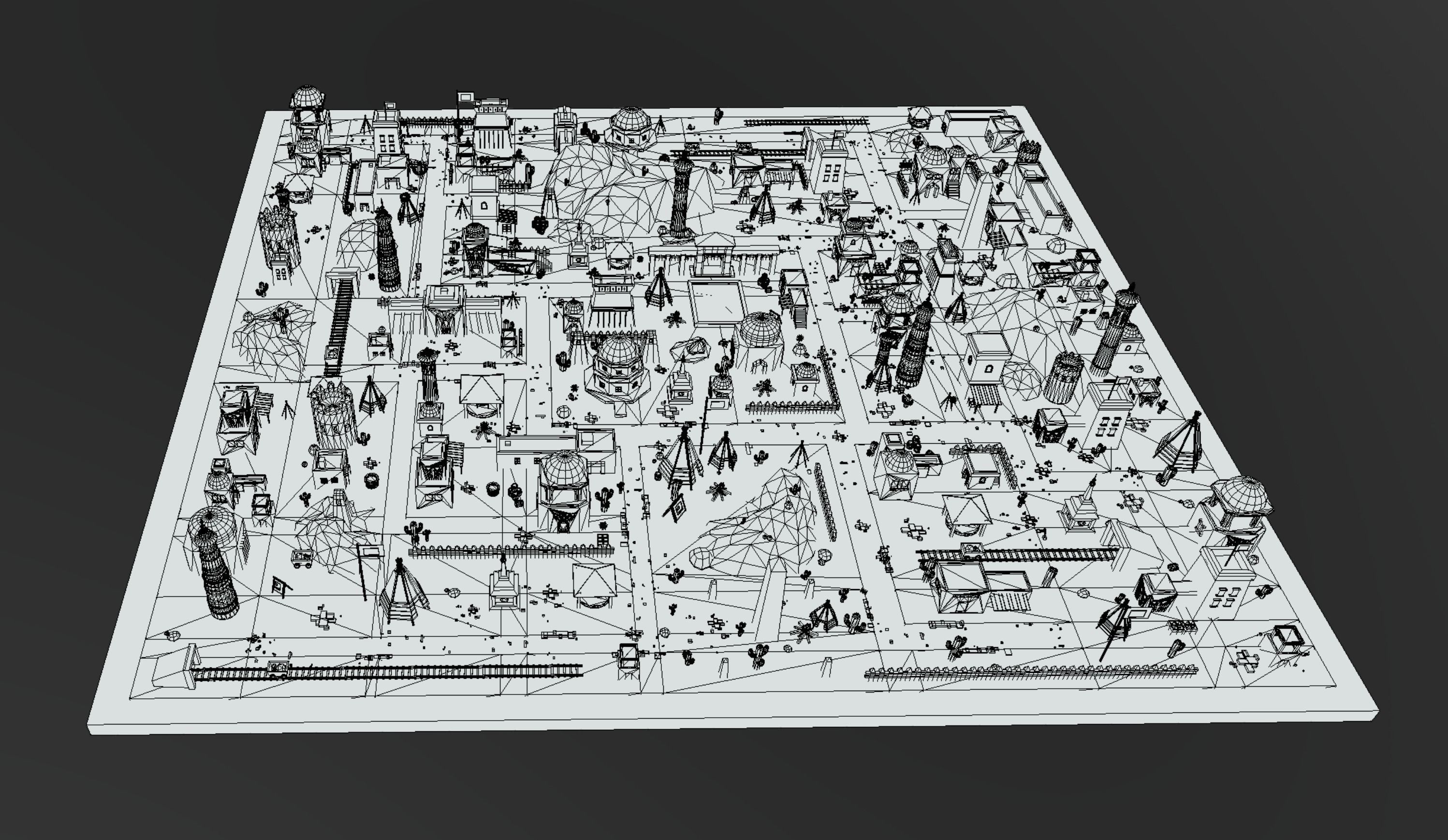 3D Environment - Desert Town Low-poly 3D model_6