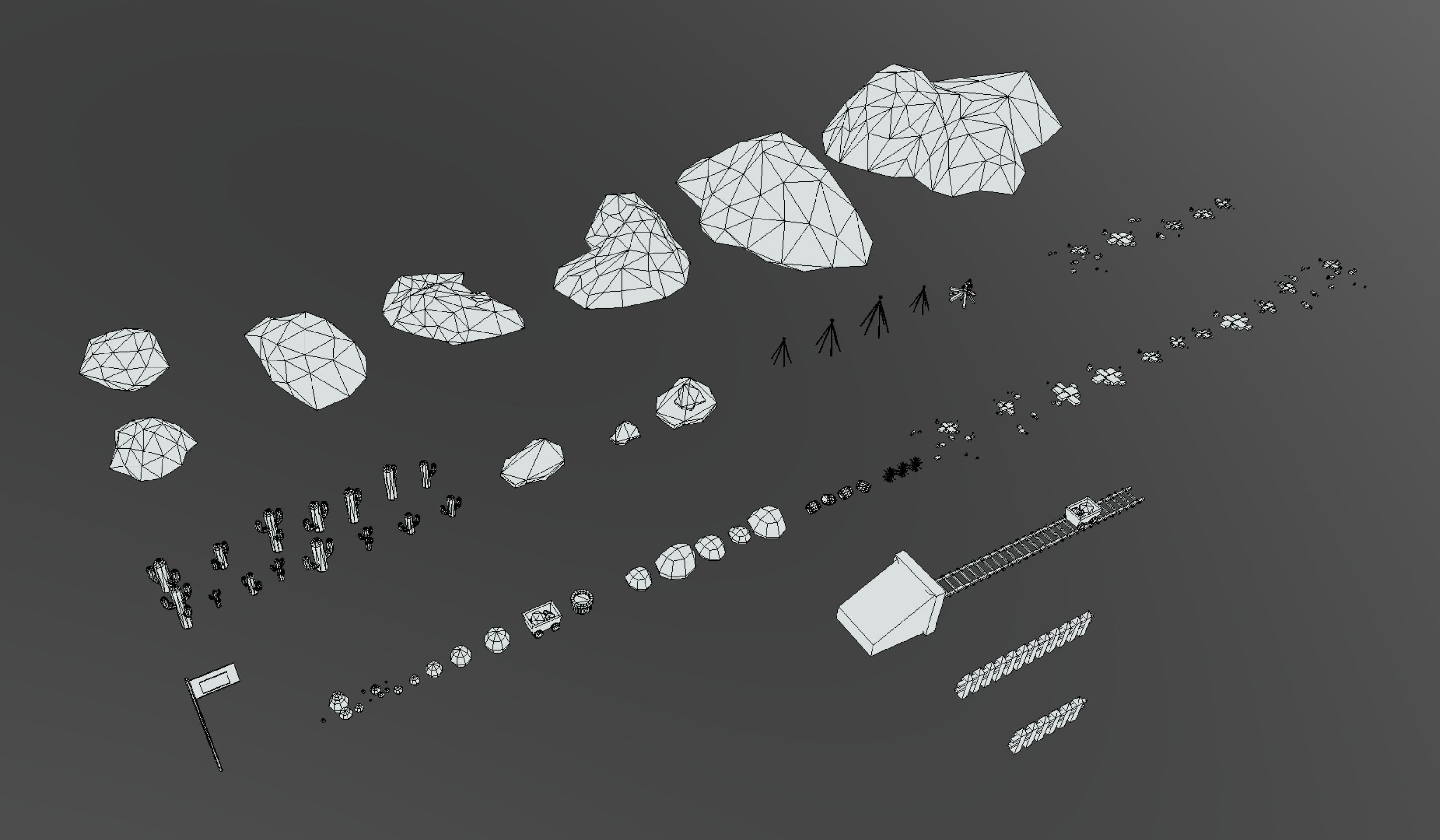 3D Environment - Desert Town Low-poly 3D model_8