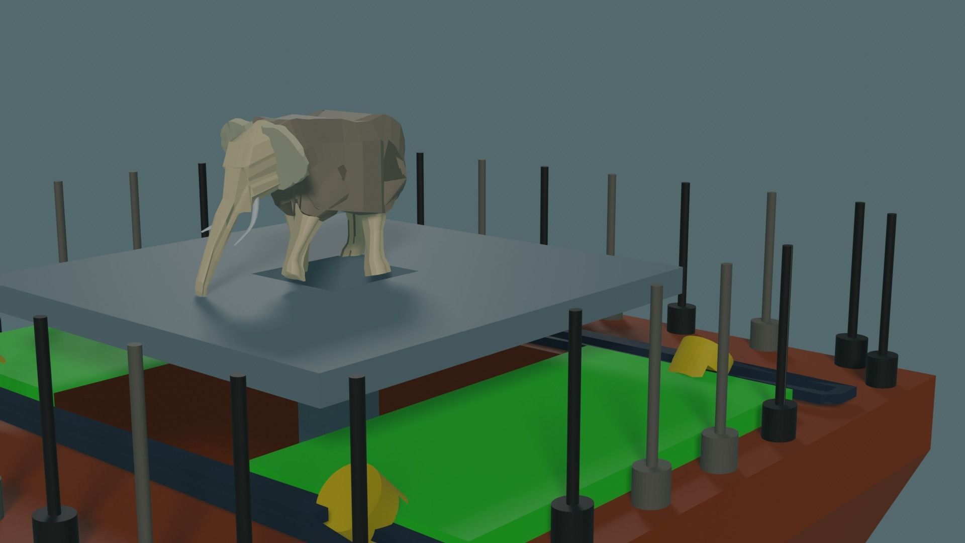 Elephant In the Room Low-poly 3D model_2