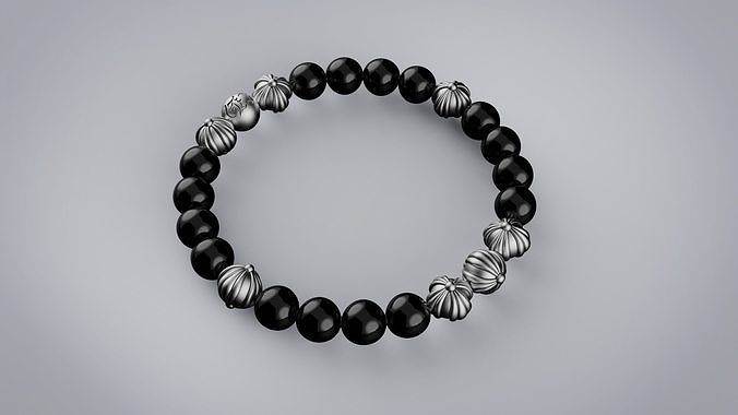 Bracelet onyx beaded 3D print model