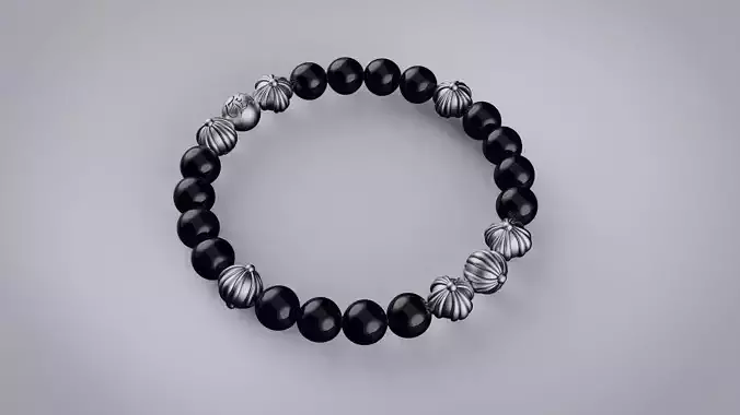 Bracelet onyx beaded