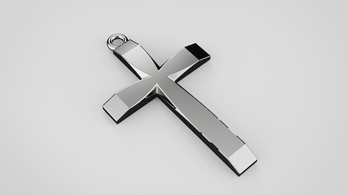 Cross gold pendant 3D print model