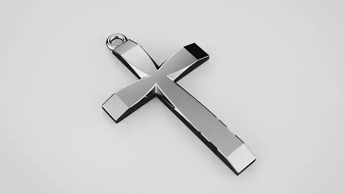 Cross gold pendant 3D print model