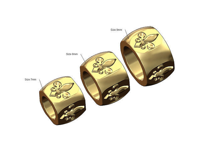Heraldic lily bracelet charm and bead 3D print model