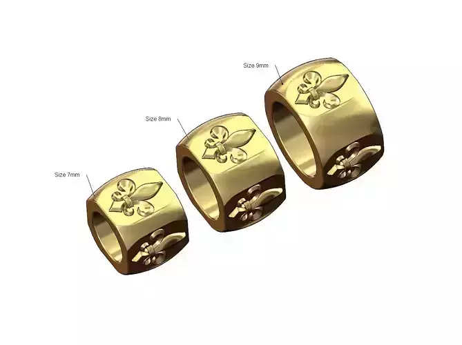 Heraldic lily bracelet charm and bead 3D print model
