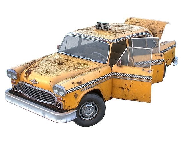 set of Retro taxi  car  with interior  in 9 color variants az9 Low-poly 3D model