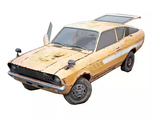 Old Classic car coupe set  with interior in 9 color variants az9