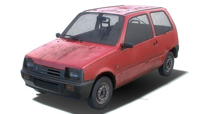 set of car hatchback with interior in 9 color variants az9 Low-poly 3D model 2