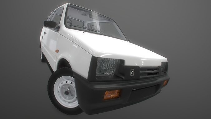 set of car hatchback with interior in 9 color variants az9 Low-poly 3D model 4