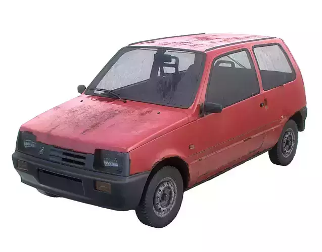 set of car hatchback with interior in 9 color variants az9