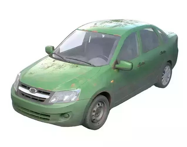 set of Retro sedan car  with interior  in 9 color variants az9 Low-poly 3D model